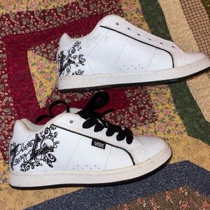 Vans Vintage Deadstock Chunky White Sneakers with Black Graphic